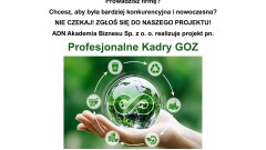 Zaproszenie na spotkanie infotmacyjne projekt „PROFESJONALNE KADRY GOZ”. 