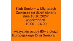 Zapraszamy na "Dzień otwarty w Klubie Senior+".