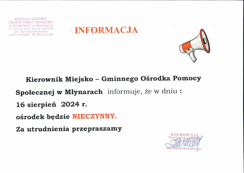 Informacja MGOPS